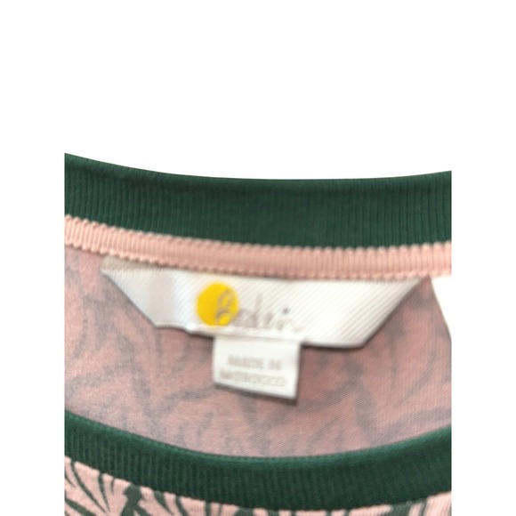 Boden Womens Midi Dress Pink Green Leaf Print Lucinda Size 8R - Picture 7 of 10